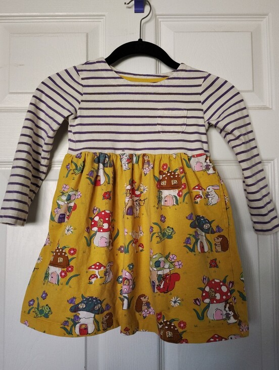 Mini Boden Other - Mini Boden Kid's Hopscotch Mix Print Long Sleeve Cotton Dress Size 4-5 Y Cottage